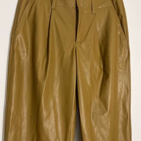 A New Day Brown Pleather Trousers Pants Faux Leather New Tags Size 6 - Picture 12 of 16
